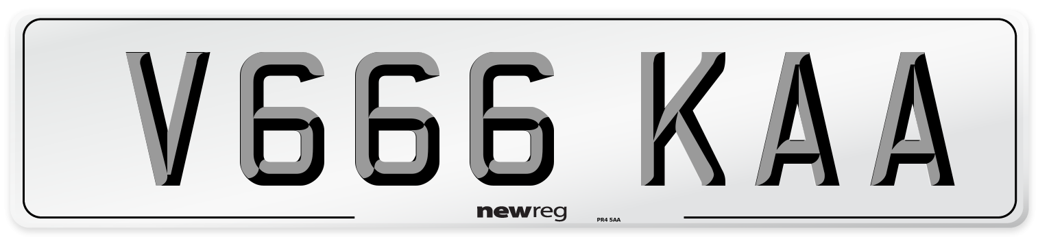V666 KAA Number Plate from New Reg